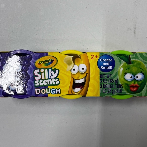 NEW Crayola Silly Scents Dough 3-Pack 2+ Purple/Yellow/Green - Picture 5 of 7